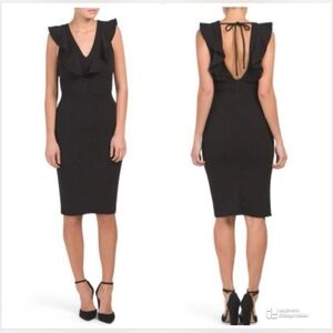 Almost Famous Black Ruffle Midi Dress S